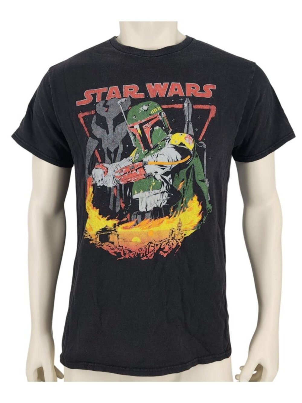 Unisex Star Wars Boba Fett Bounty Hunter Black T-Shirt Tee Medium Top 100% Cotto
